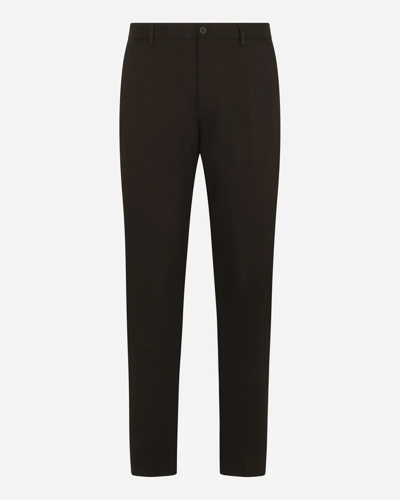 Dolce & Gabbana Hose Aus Wolle Und Seide - Mann Hosen Und Shorts Schwarz Baumwolle Schwarz