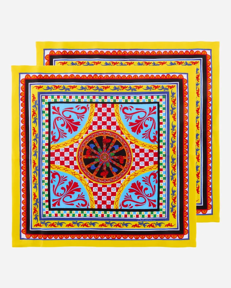 Dolce & Gabbana 2er-set Servietten Aus Leinen - Servietten Mehrfarbig Mehrfarbig