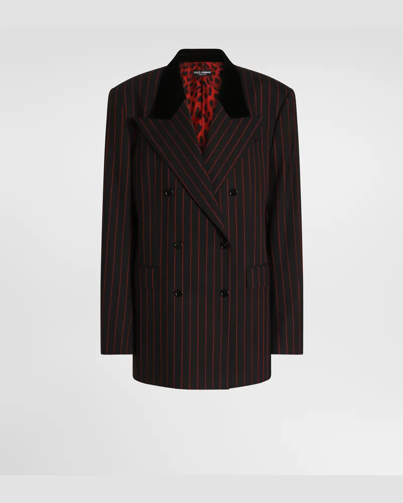 Dolce & Gabbana Doppelreihiger Blazer Aus Nadelstreifenwolle - Frau Blazer Multicolor Multicolor