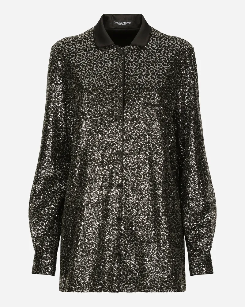 Dolce & Gabbana Pailletten-bluse - Frau Blusen Und Tops Mehrfarbig Schwarz