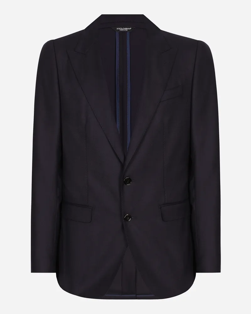 Dolce & Gabbana Einreihige Jacke Taormina Aus Flanell - Mann Anzüge Und Blazer Blau Blau