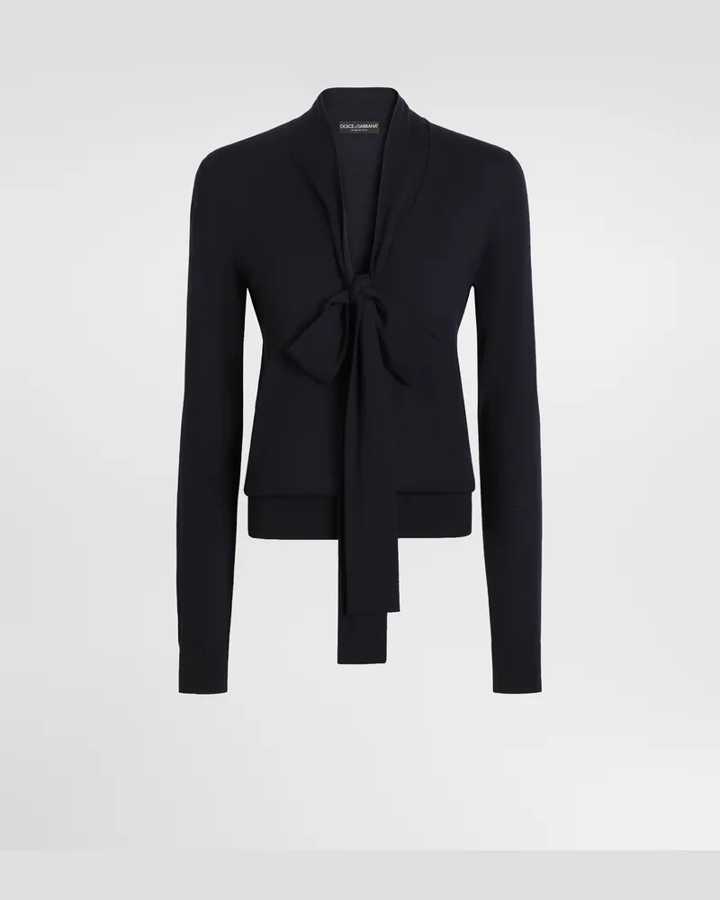 Dolce & Gabbana Pullover Aus Schurwolle - Frau Strickwaren Blau Blue