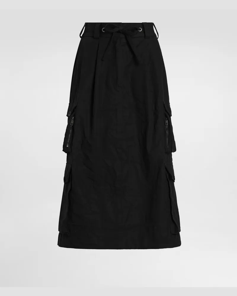 Dolce & Gabbana Cotton Cargo Skirt - Frau Röcke Schwarz Black