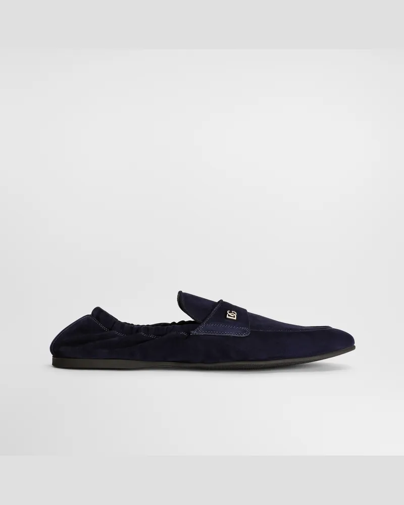 Dolce & Gabbana Slipper Aus Kalbsleder - Mann Collection Blau Blau