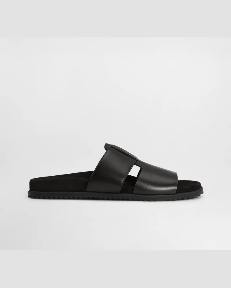 Dolce & Gabbana Dg Casual Calfskin Sandals - Mann Sandalen Und Slides Schwarz Black