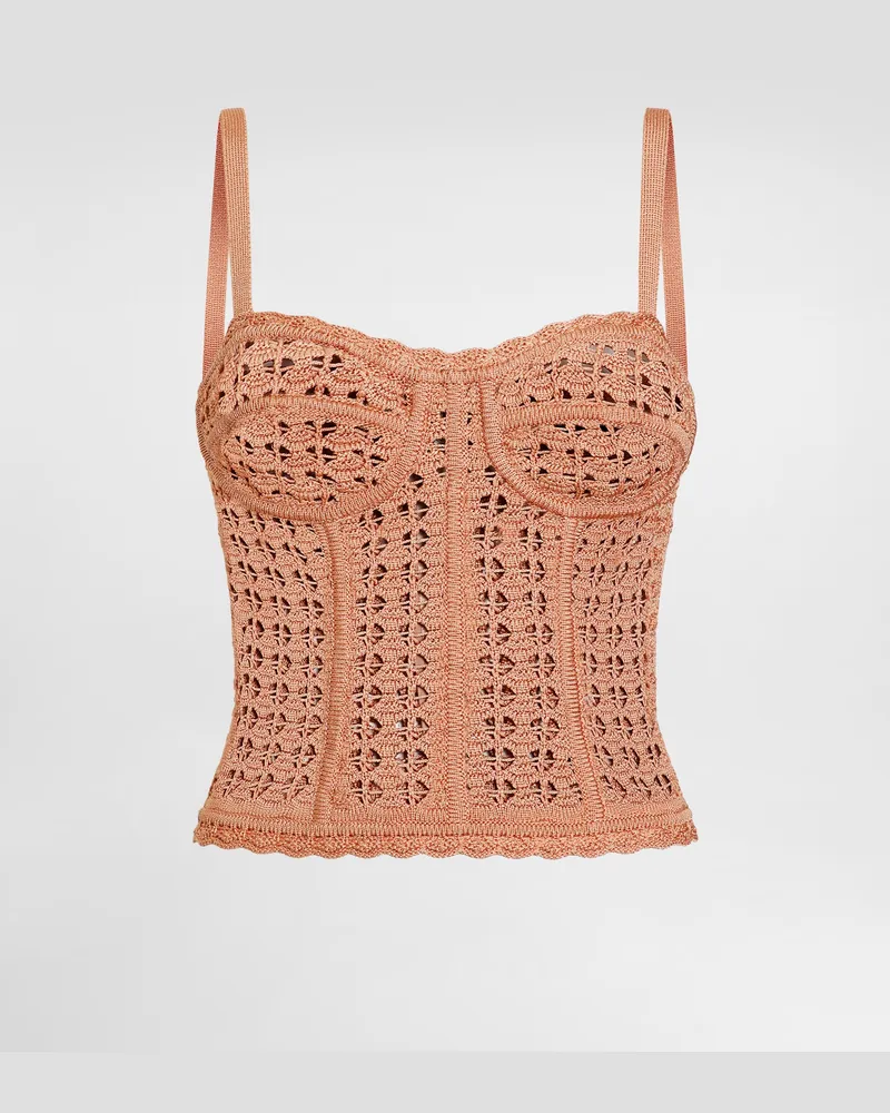 Dolce & Gabbana Bustier-tanktop Aus Viskose - Frau Blusen Und Tops Braun Braun
