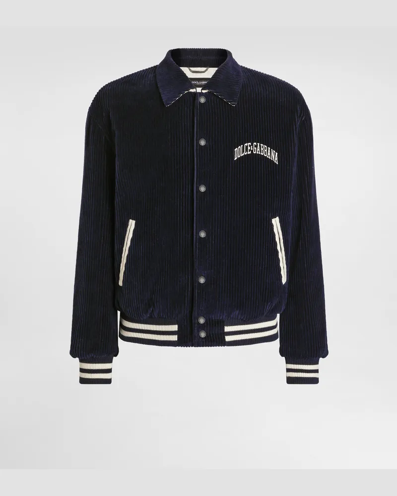 Dolce & Gabbana Bomberjacke Aus Cord - Mann Mäntel Und Jacken Blau Blau