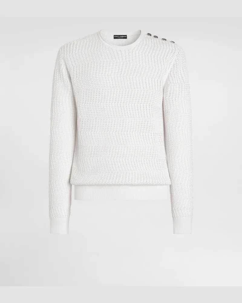 Dolce & Gabbana Pullover Aus Seide Mit Häkelstruktur - Mann Strickwaren Mehrfarbig Mehrfarbig