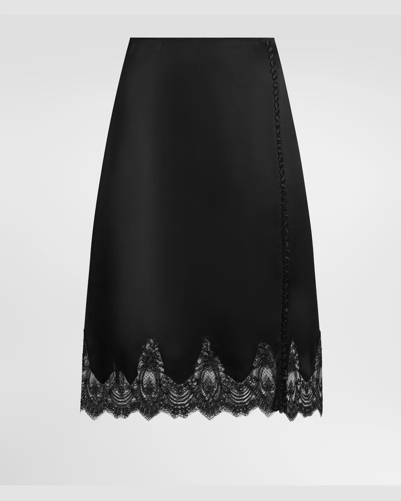 Dolce & Gabbana Rock Aus Satin - Frau Collection Schwarz Seide Schwarz