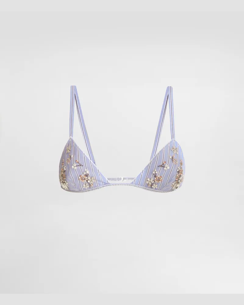 Dolce & Gabbana Striped Poplin Bra With Embroidery - Frau Unterwäsche #n/d Mehrfarbig