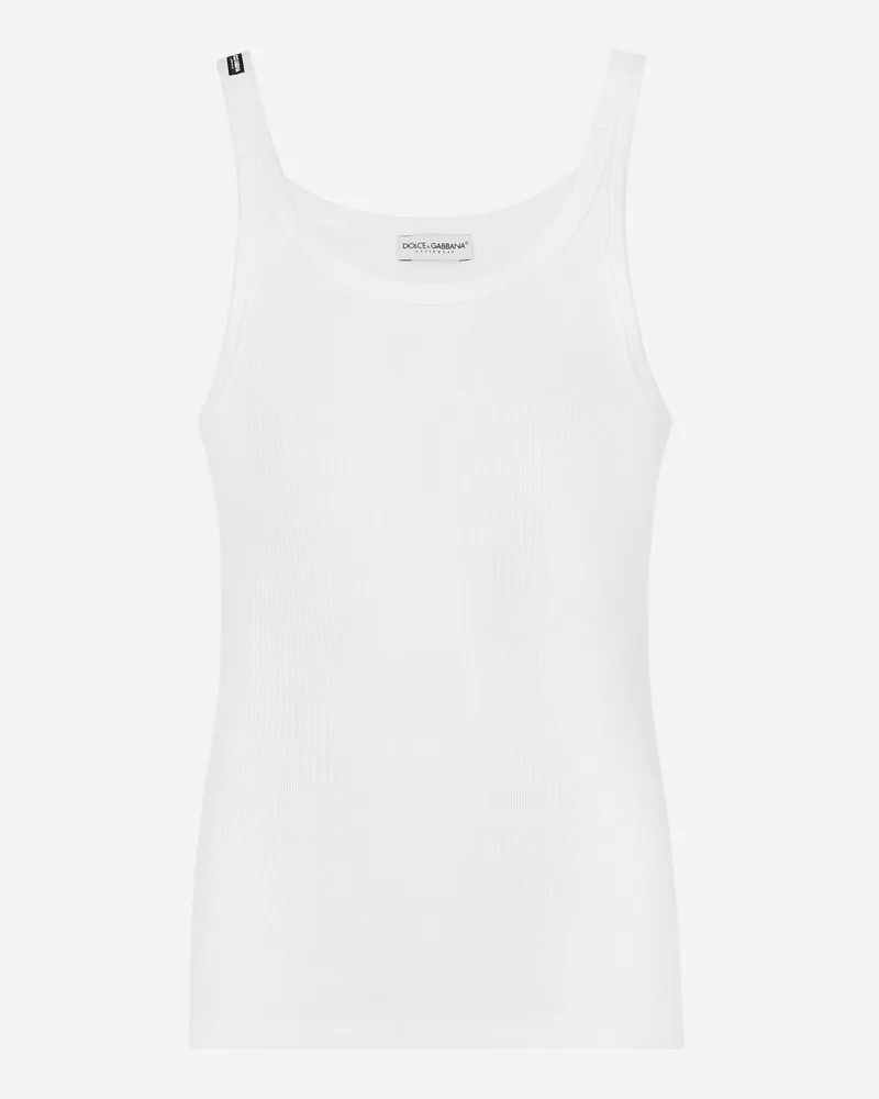 Dolce & Gabbana Tanktop Gerippte Baumwolle - Mann Unterwäsche Und Loungewear Wei� Baumwolle Wei?