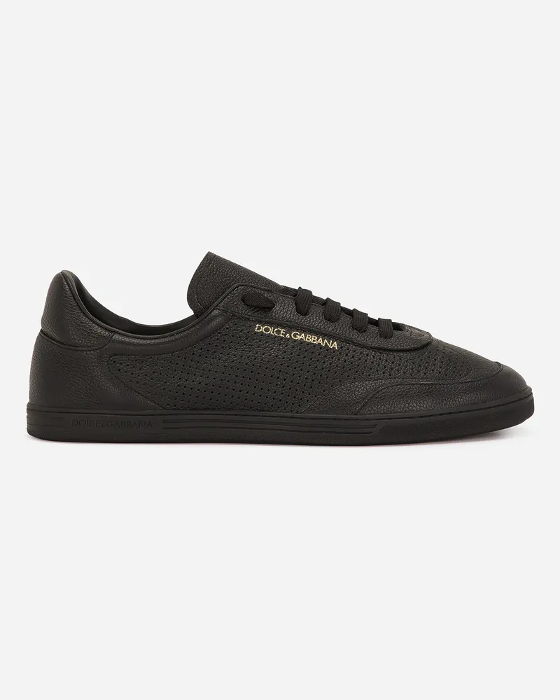 Dolce & Gabbana Sneaker Saint Tropez Aus Perforiertem Kalbsleder - Mann Sneakers Schwarz Schwarz
