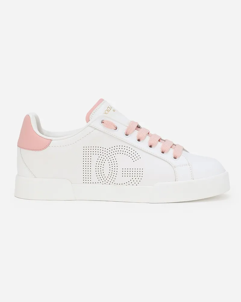 Dolce & Gabbana Sneaker Portofino Aus Kalbsleder - Frau Sneakers Rosa Mehrfarbig