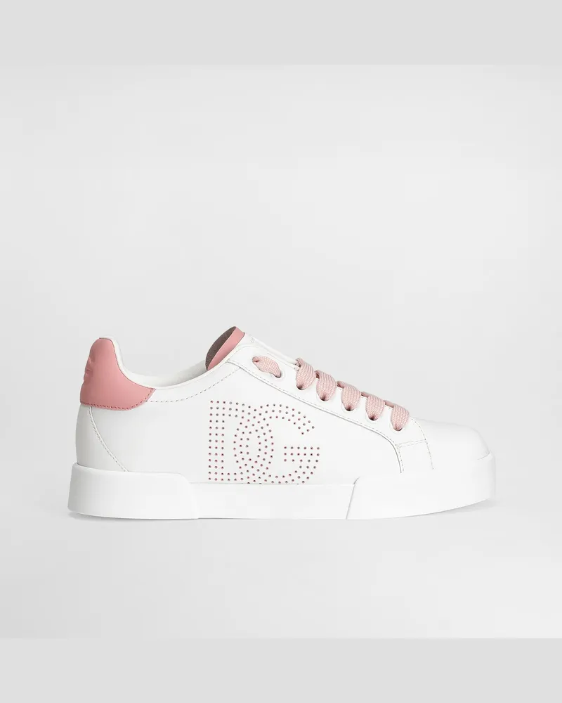 Dolce & Gabbana Sneaker Portofino Aus Kalbsleder - Frau Sneakers Rosa Mehrfarbig