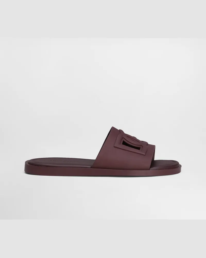 Dolce & Gabbana Rubber Beachwear Slides - Mann Sandalen Und Slides Bordeaux Gummi Bordeaux