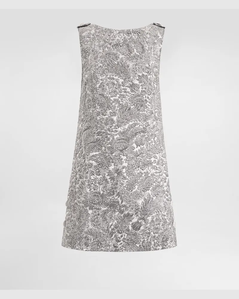 Dolce & Gabbana Floral Jacquard Dress - Frau Collection Silber Silver