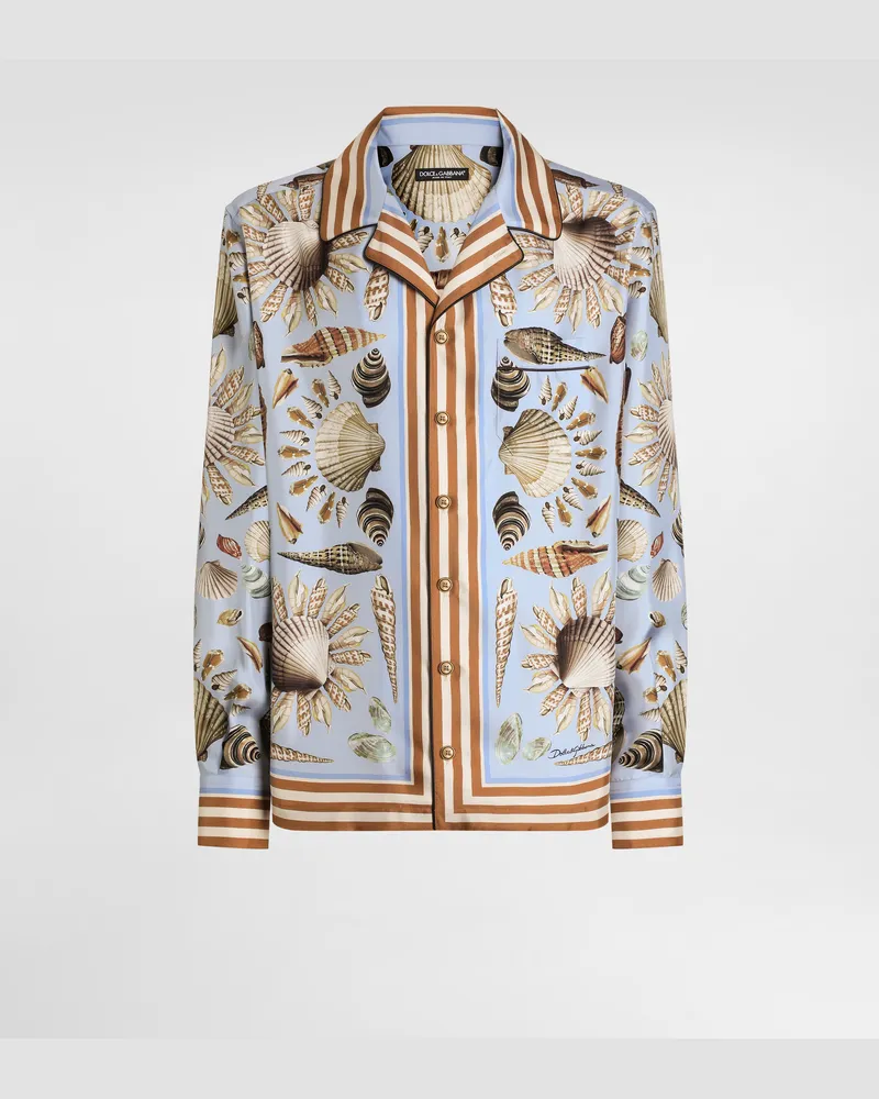 Dolce & Gabbana Shell-print Silk Twill Vanity Shirt - Mann Hemden Multicolor Multicolor