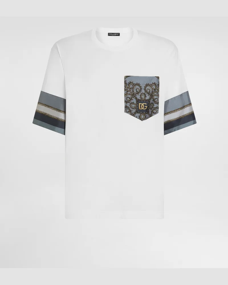 Dolce & Gabbana Jersey T-shirt With Print - Mann T-shirts Und Polos Wei White