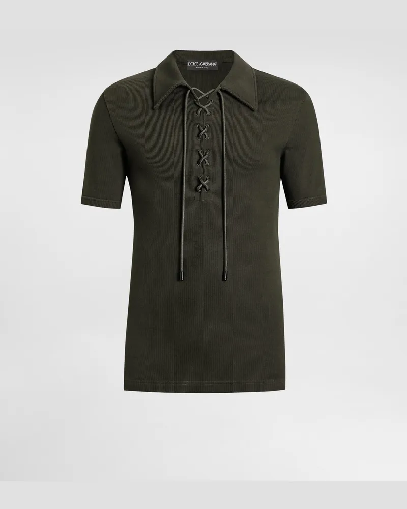 Dolce & Gabbana Cotton Interlock Polo T-shirt - Mann T-shirts Und Polos Brown Brown