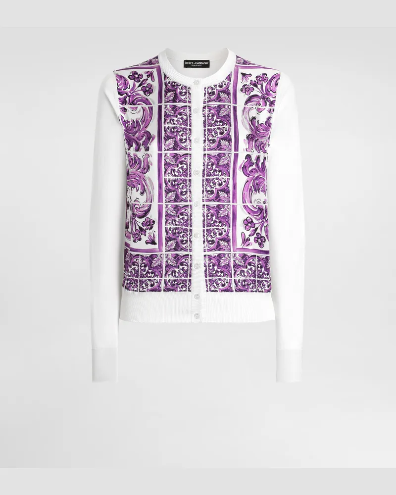 Dolce & Gabbana Majolica-print Silk Cardigan - Frau Strickwaren Multicolor Multicolor