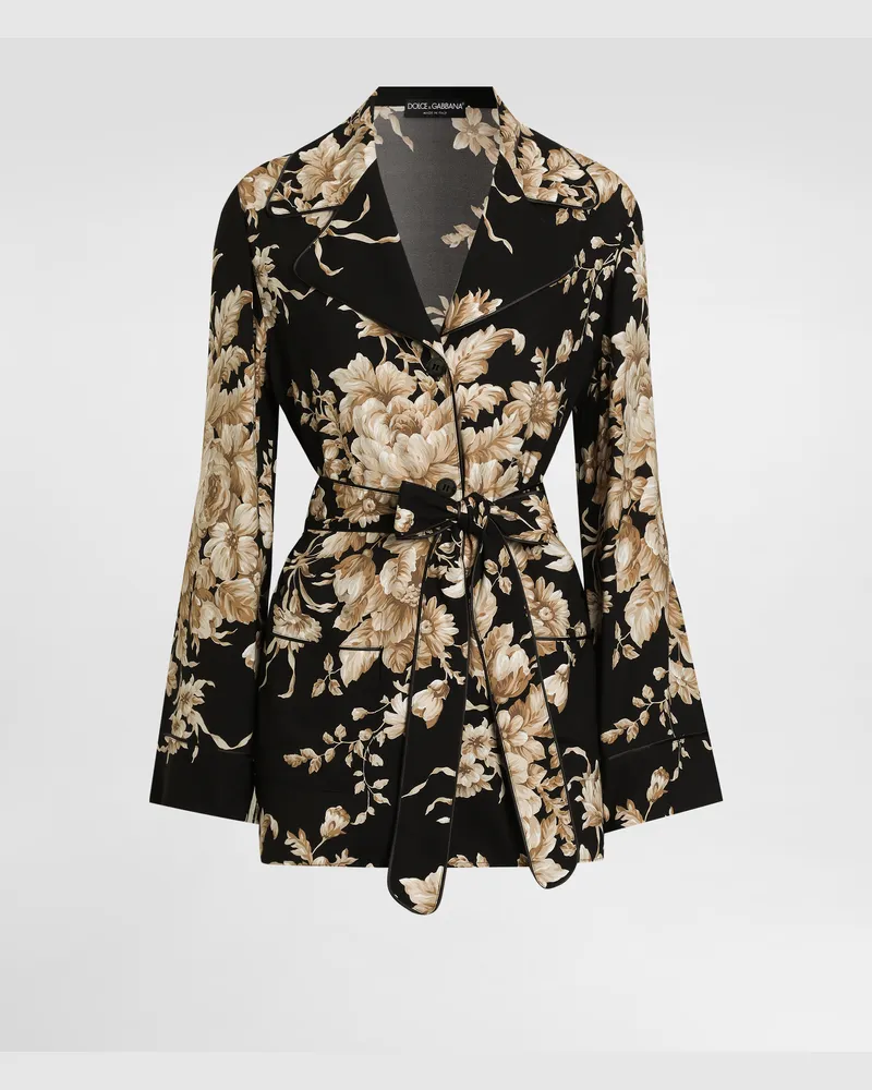 Dolce & Gabbana Bluse Vanity Aus Seide Mit Rosenprint - Frau Blusen Und Tops Drucken Drucken