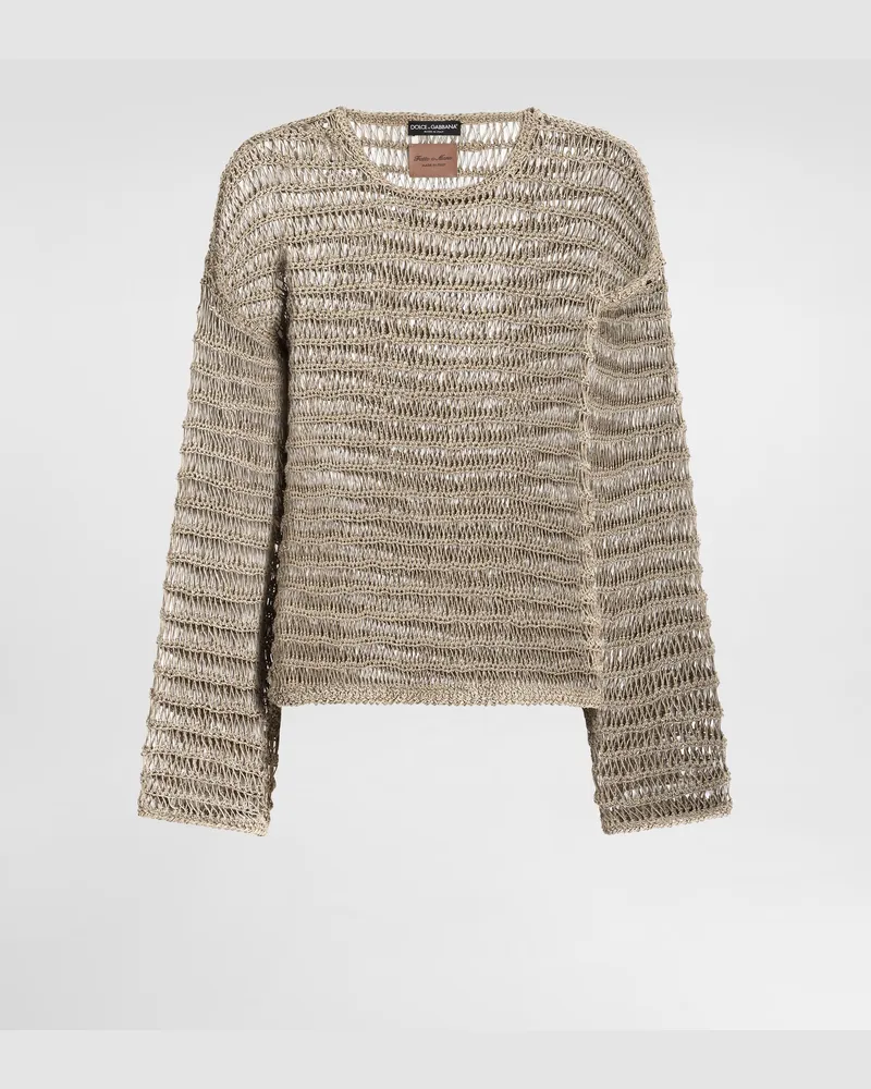 Dolce & Gabbana Cotton-linen Pullover - Mann Strickwaren Beige Beige