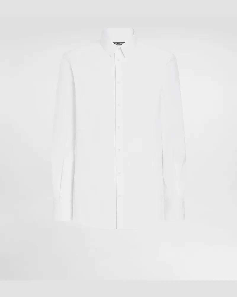Dolce & Gabbana Hemd Gold Aus Popeline Mit Stretchanteil - Mann Hemden Wei Weiss