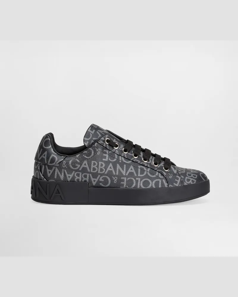 Dolce & Gabbana Sneaker Portofino Aus Beschichtetem Jacquard - Mann Sneakers Mehrfarbig Stoff Mehrfarbig