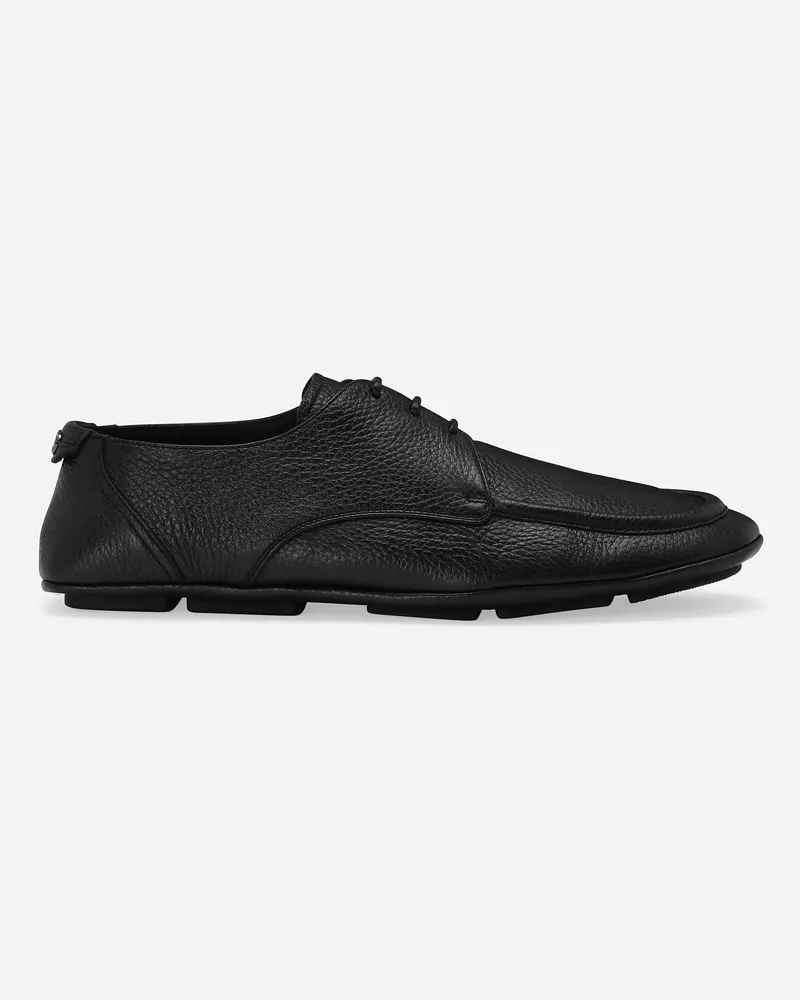 Dolce & Gabbana Derby Aus Hirschleder - Mann Schnürschuhe Schwarz Schwarz