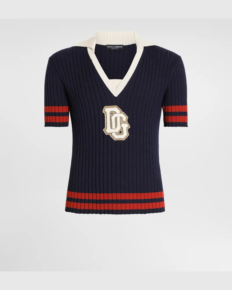 Dolce & Gabbana Pullover Aus Wolle In Rippstrick - Mann Strickwaren Mehrfarbig Mehrfarbig