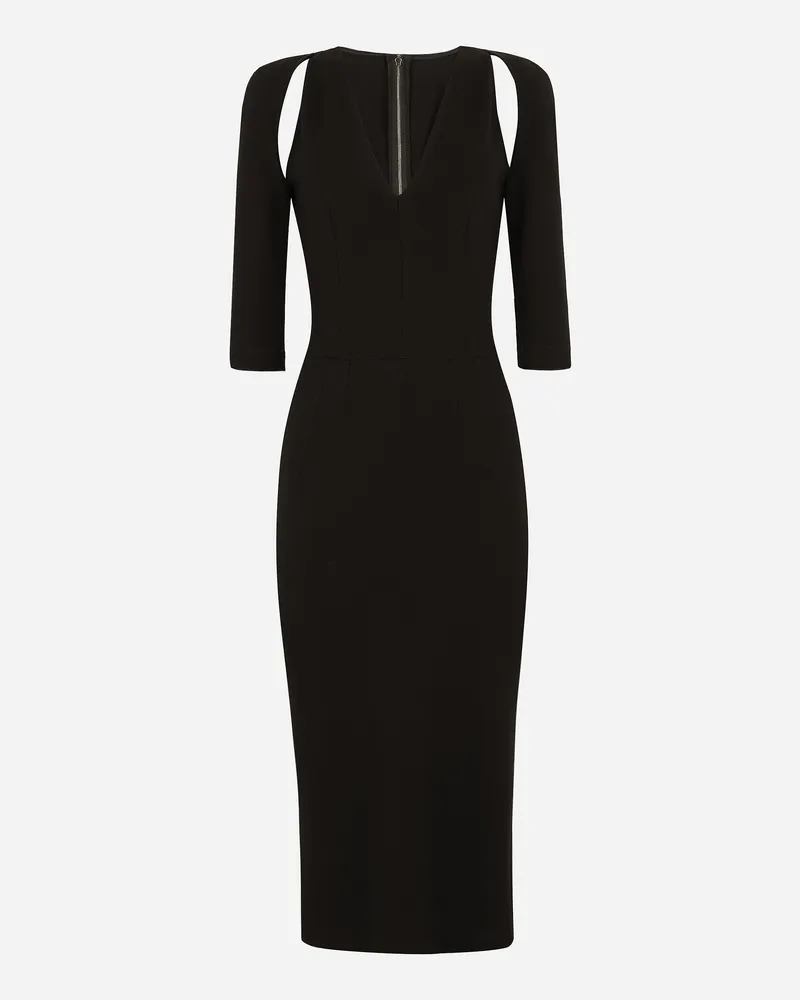 Dolce & Gabbana Longuette-kleid Aus Jersey Mit Cut-outs - Frau Kleider Schwarz Viskose Schwarz