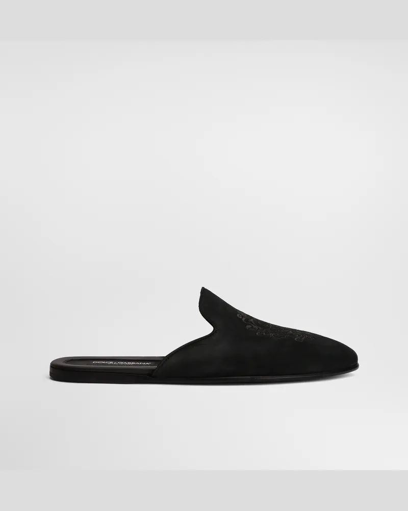Dolce & Gabbana Slipper Aus Kalbsleder - Mann Sandalen Und Slides Schwarz Schwarz