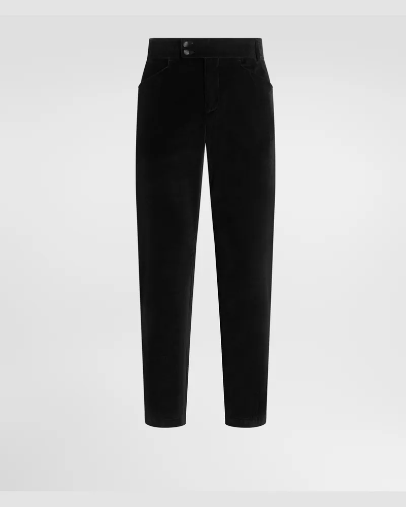 Dolce & Gabbana Hose Aus Samt - Mann Hosen Und Shorts Schwarz Schwarz