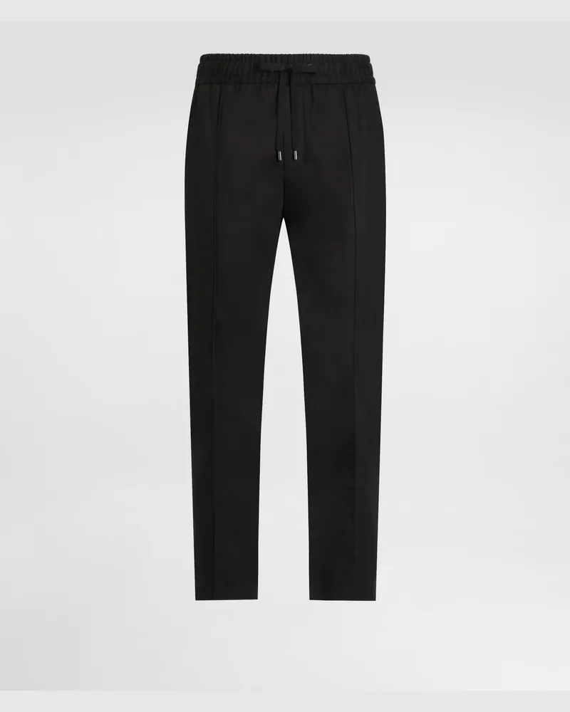 Dolce & Gabbana Jogginghose Aus Baumwollgabardine - Mann Hosen Und Shorts Schwarz Schwarz