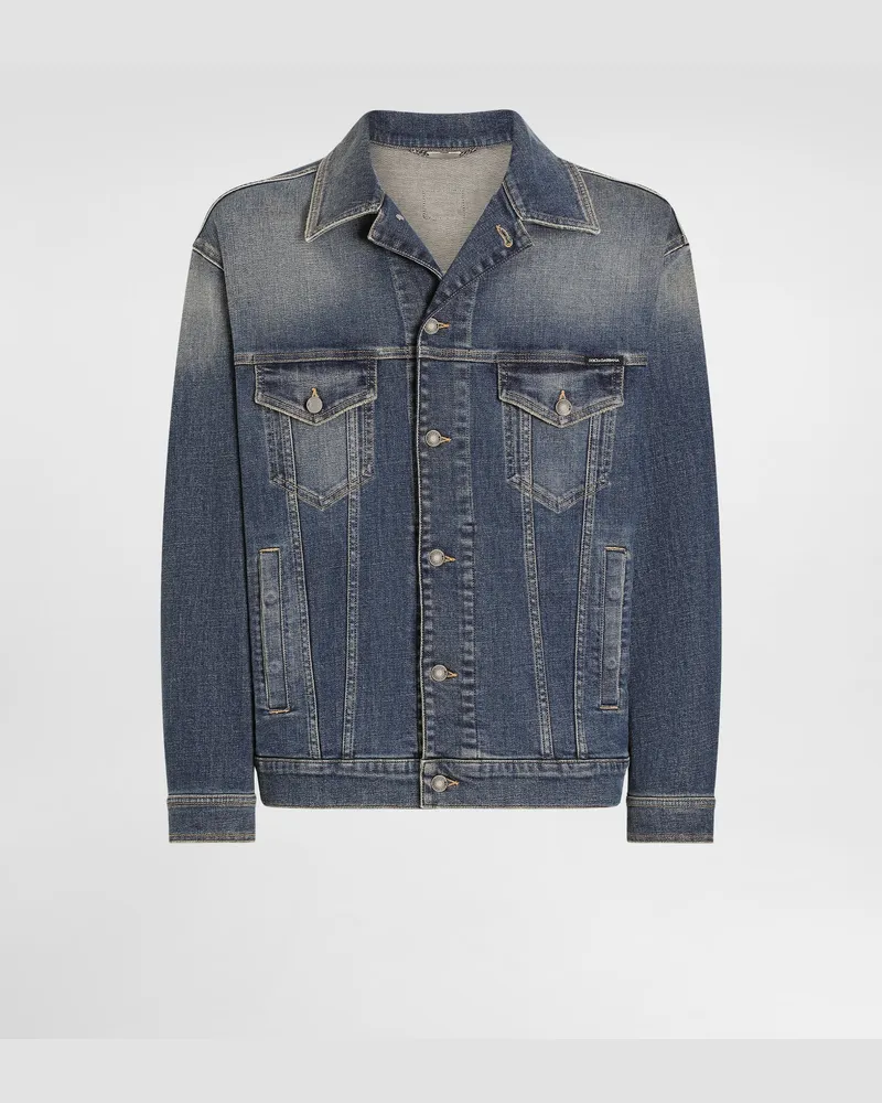 Dolce & Gabbana Giubbotto - Mann Jeans Mehrfarbig Baumwolle Mehrfarbig