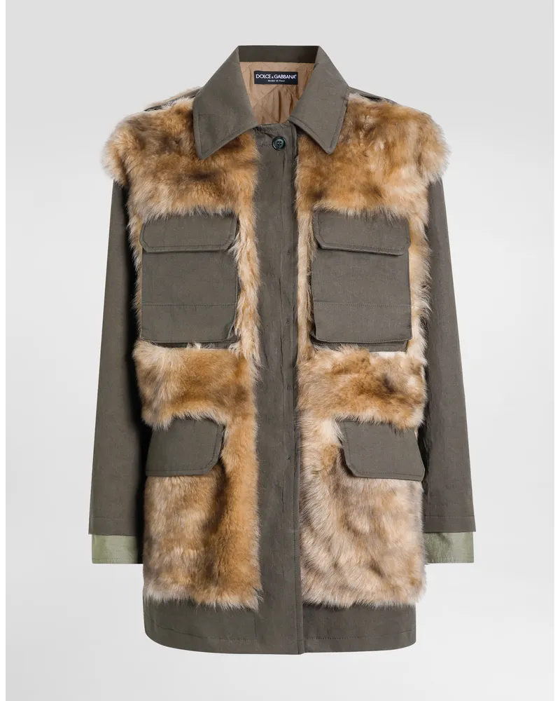 Dolce & Gabbana Long Jacket In Resin-coated Gabardine - Frau Mäntel Und Jacken Green Green