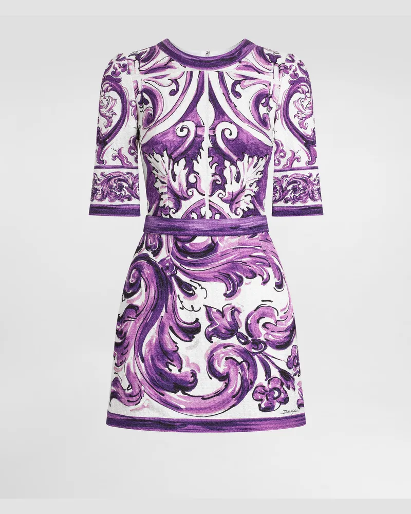 Dolce & Gabbana Majolica-print Short Dress - Frau Kleider Multicolor Multicolor
