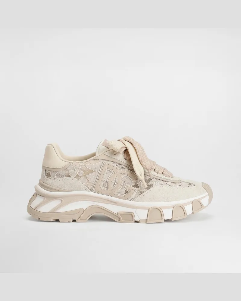 Dolce & Gabbana Dg Country Road Sneakers In Lace - Frau Sneakers Sahne Sahne