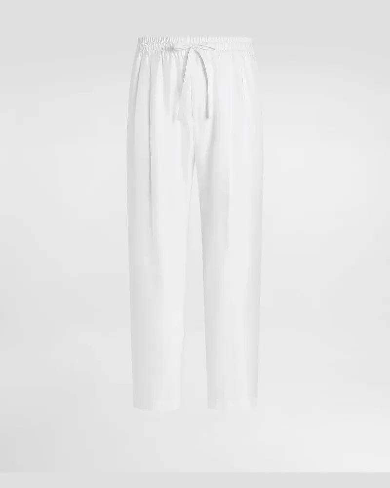 Dolce & Gabbana Jogginghose Aus Seidentwill - Mann Hosen Und Shorts Wei White