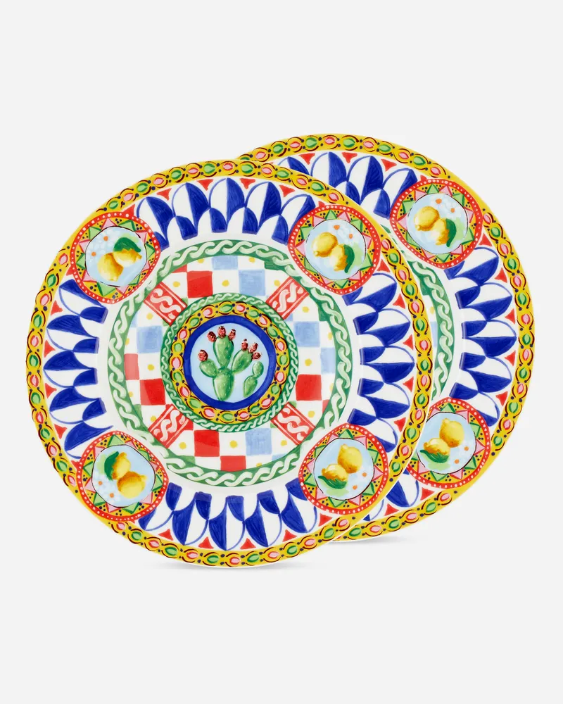 Dolce & Gabbana Set 2 Soup Plates In Fine Porcelain - Suppenteller Mehrfarbig Mehrfarbig