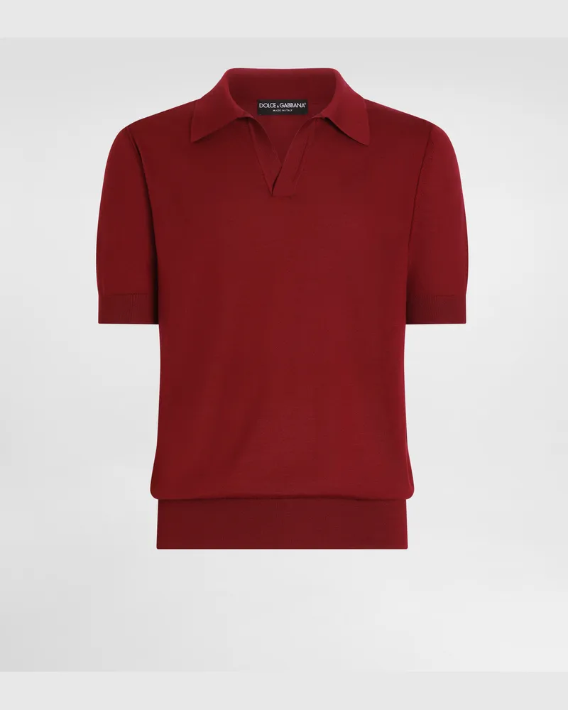 Dolce & Gabbana Polohemd Aus Kaschmir - Mann Strickwaren Bordeaux Burgunderrot