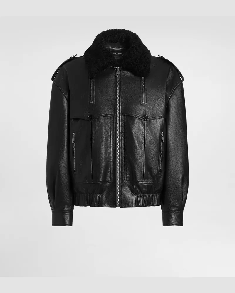 Dolce & Gabbana Jacke Aus Ziegenleder - Mann Mäntel Und Jacken Schwarz Schwarz
