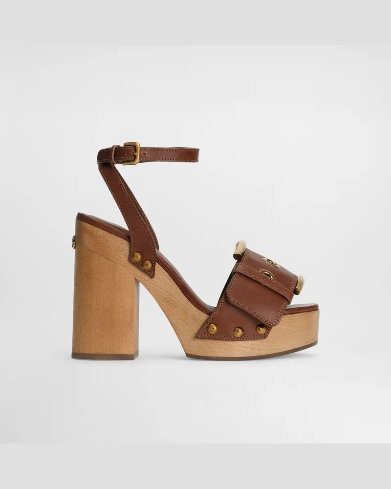Dolce & Gabbana Cowhide Wedge Sandals - Frau Sandalen Und Wedges Braun Braun