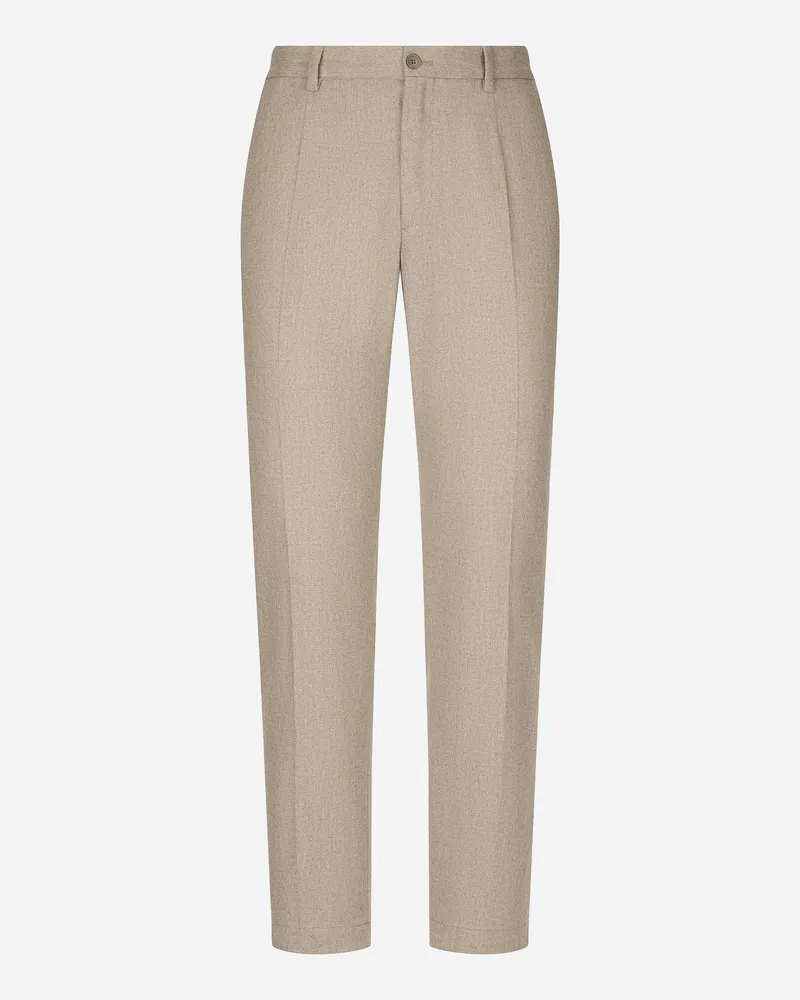 Dolce & Gabbana Hose Aus Kaschmir Mit Elastischem Bund - Mann Hosen Und Shorts Beige Beige