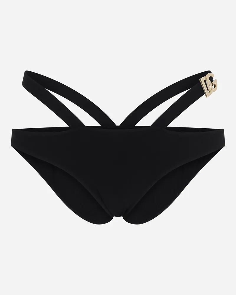 Dolce & Gabbana Bikini Bottoms With Lacing  - Frau Bademode Schwarz Jersey Schwarz