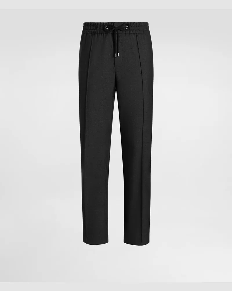 Dolce & Gabbana Wool Canvas Trousers - Mann Collection Beige Multicolor