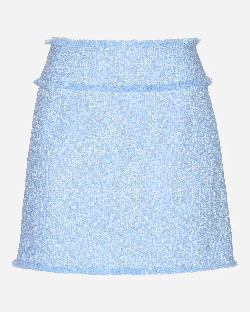 Dolce & Gabbana Minirock Aus Raschel-tweed - Frau Röcke Azurblau Azurblau
