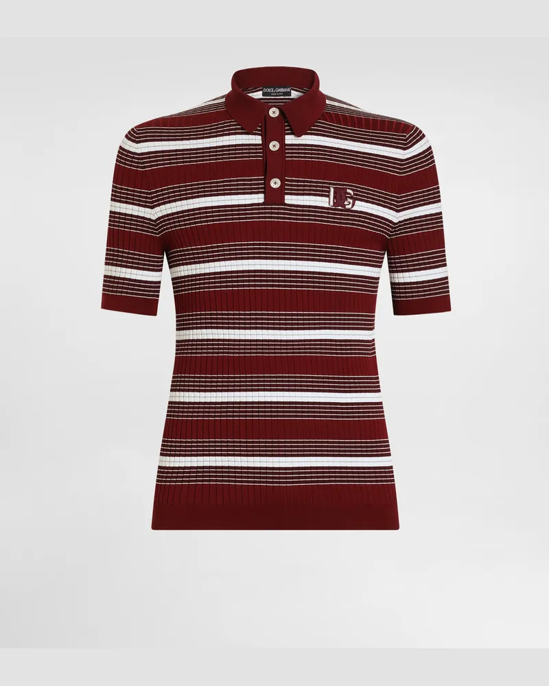 Dolce & Gabbana Poloshirt Aus Gestreiftem Strick - Mann Strickwaren Mehrfarbig Mehrfarbig