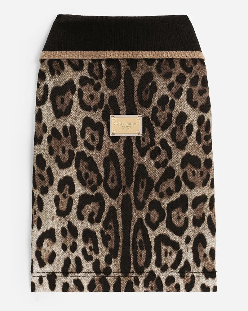 Dolce & Gabbana Poloshirt Aus Baumwolle Für Hunde - Mann Accessoires Für Hunde Animalprint Drucken