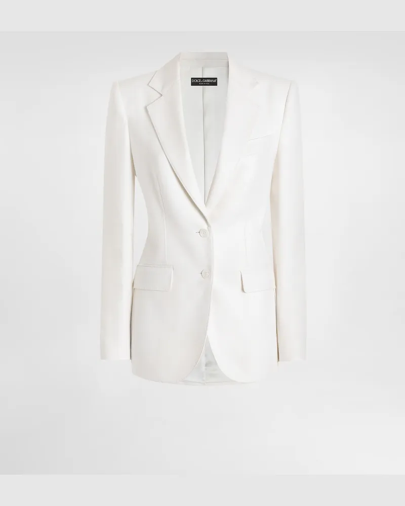 Dolce & Gabbana Single-breasted Cashmere Jacket - Frau Blazer Wei White